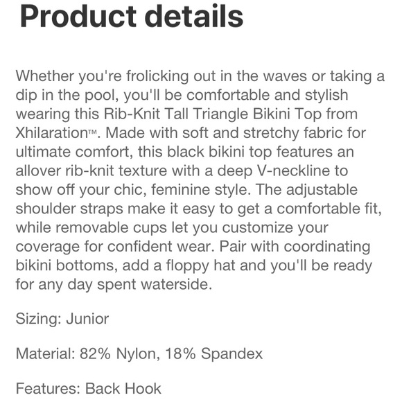 Target Ribbed Triangle Bikini Top Black - L - Picture 8 of 9